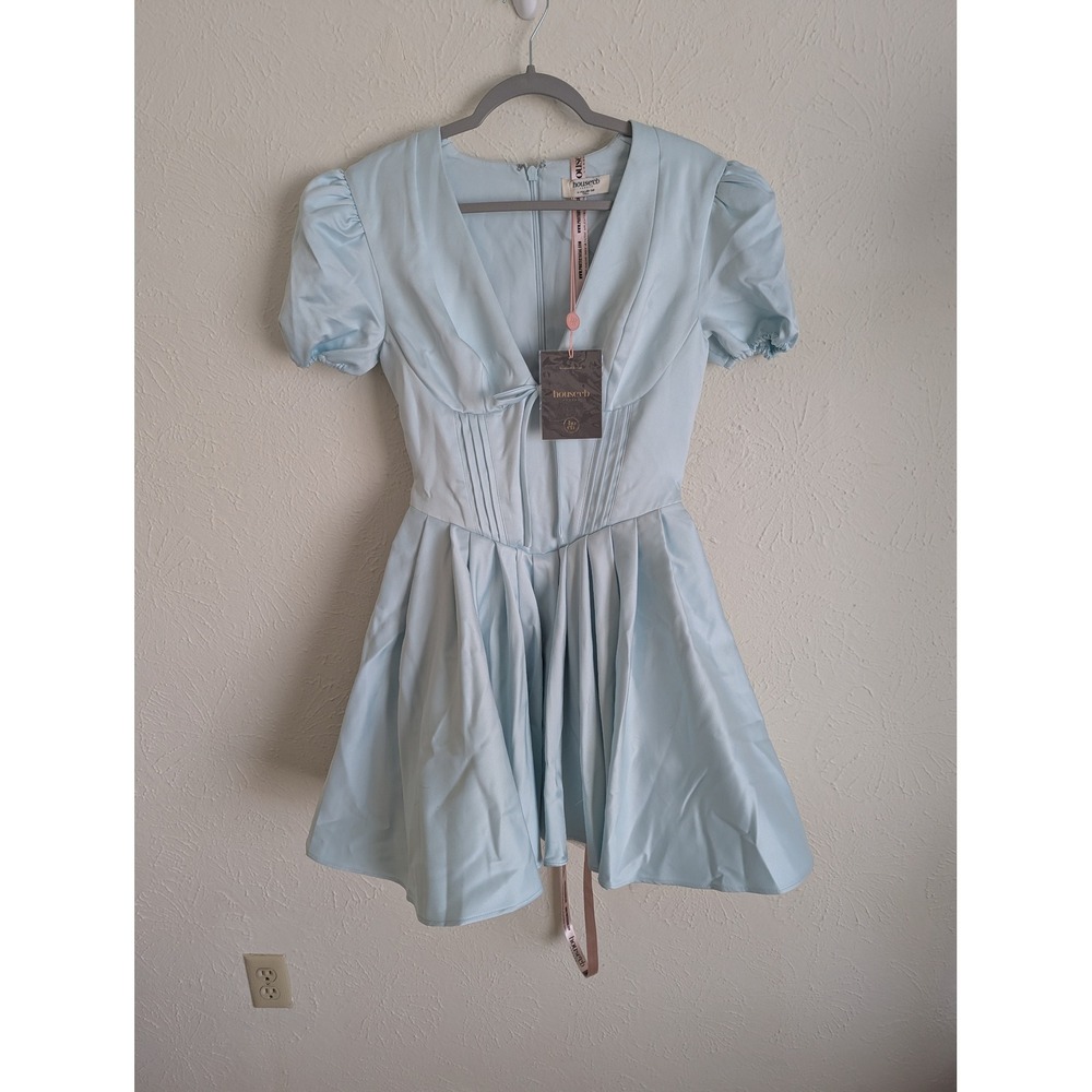 House of CB Imani dress size M Plus Cup Tall blue satin corset mini NWT - Picture 4 of 9